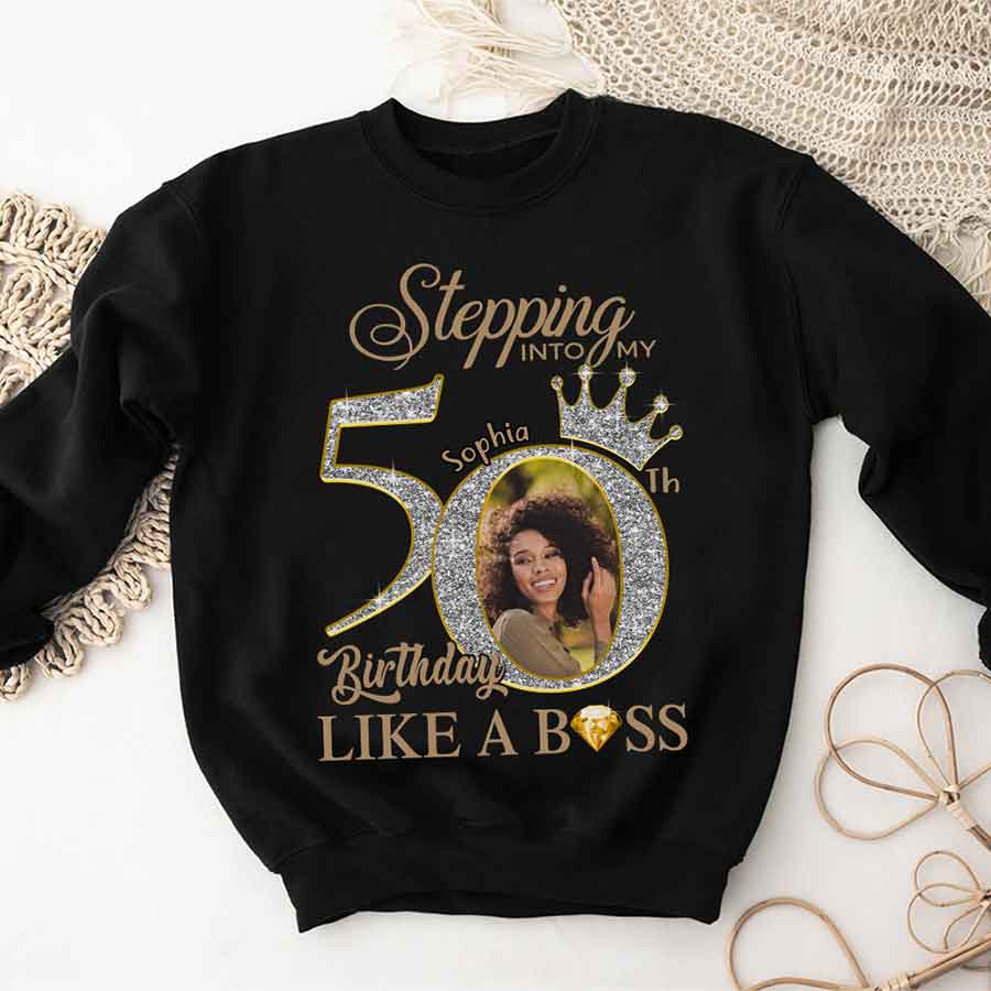 Custom Face Photo 50&#39;s Birthday Shirt, 50th Birthday Unique T Shirt For Woman, Custom Birthday Shirt, Her Gifts For 50 Years Old, Custom Picture Tee, Personalized Birthday Shirt-YPT-HCT