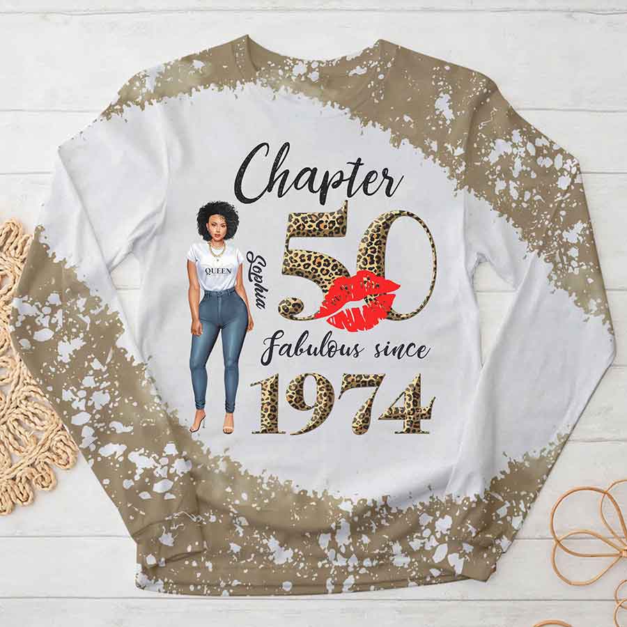 Chapter 50, Fabulous Since 1974 50th Birthday Unique T Shirt For Woman, Custom Birthday Shirt, Her Gifts For 50 Years Old , Turning 50 Birthday Cotton Shirt-YPT-HCT