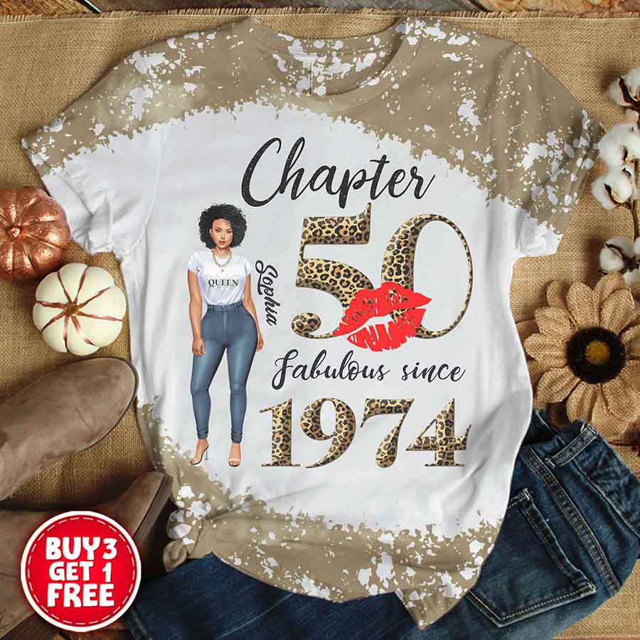 Chapter 50, Fabulous Since 1974 50th Birthday Unique T Shirt For Woman, Custom Birthday Shirt, Her Gifts For 50 Years Old , Turning 50 Birthday Cotton Shirt-YPT-HCT