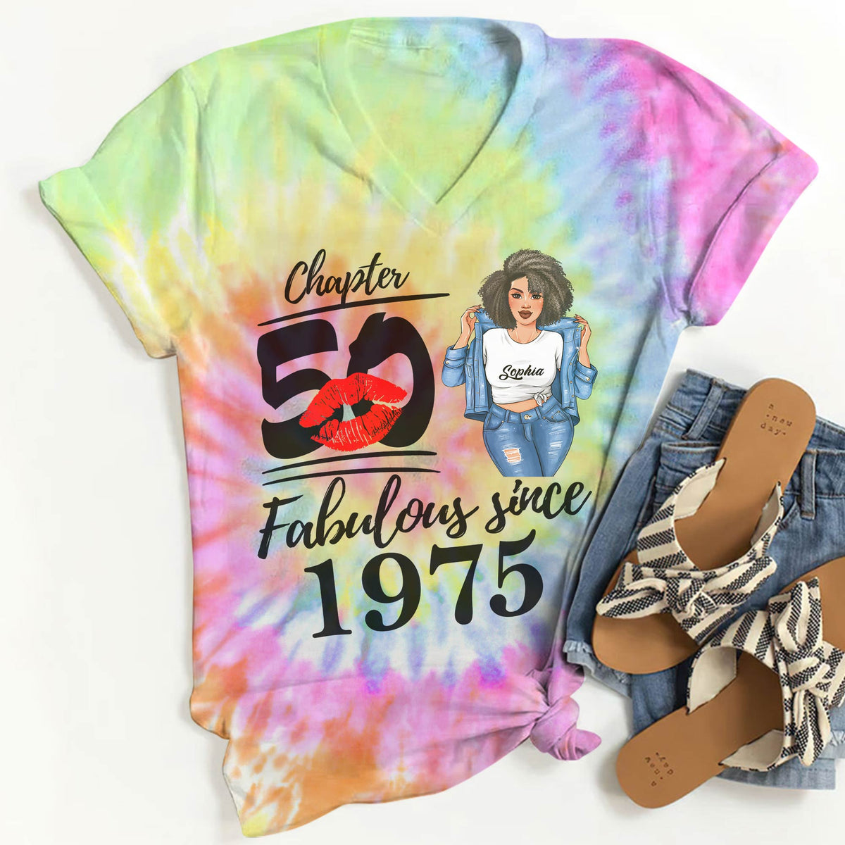 Chapter 50, Fabulous Since 1975 50th Birthday Unique T Shirt For Woman, Custom Birthday Shirt, Her Gifts For 50 Years Old , Turning 50 Birthday Cotton Shirt - YPT-HCT