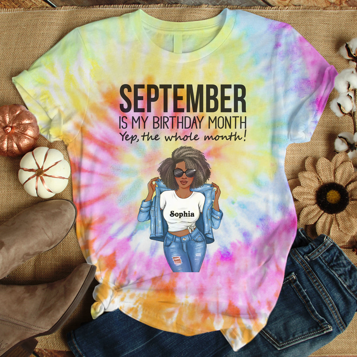 September Birthday Shirt, Custom Birthday Shirt, Queens Born In September, September Birthday Shirts For Woman, September Birthday Gifts, September Is My Birthday Month, Yep The Whole Month-YPT-HCT