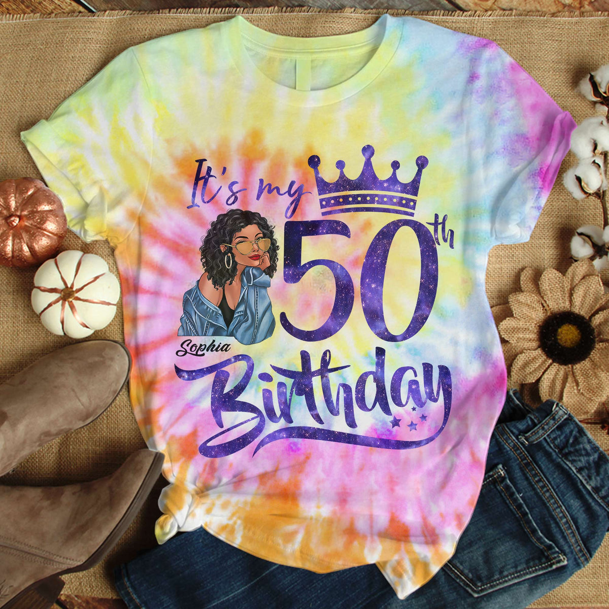 50th Birthday Shirts, Custom Birthday Shirts, Turning 50 Shirt, Gifts For Women Turning 50, 50 And Fabulous Shirt-YPT-HCT