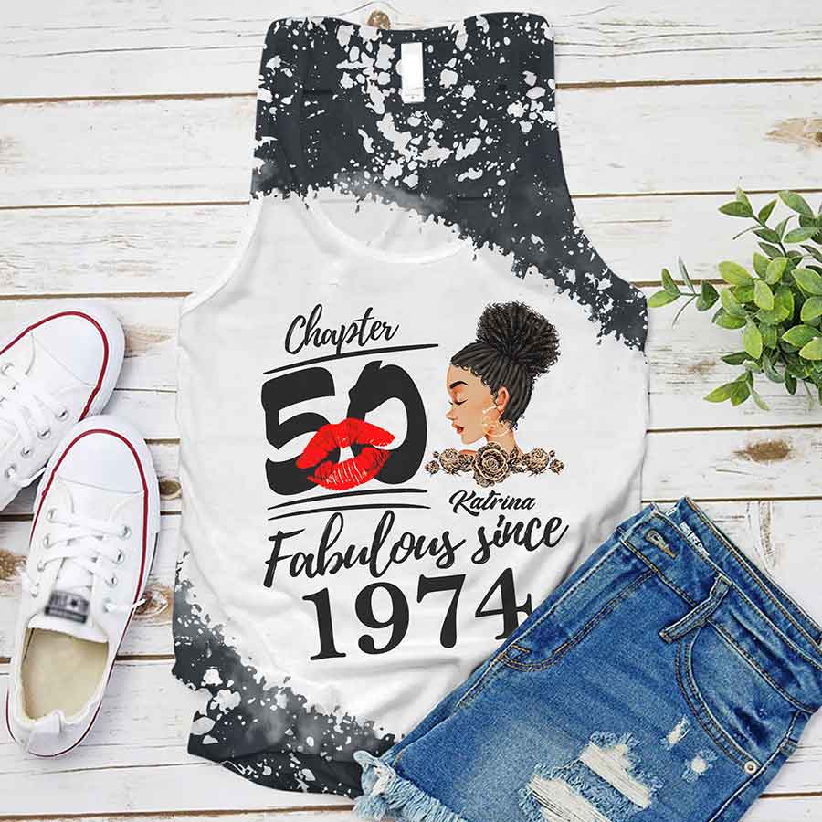 Chapter 50, Fabulous Since 1974 50th Birthday Unique T Shirt For Woman, Custom Birthday Shirt, Her Gifts For 50 Years Old , Turning 50 Birthday Cotton Shirt - YPT-HCT