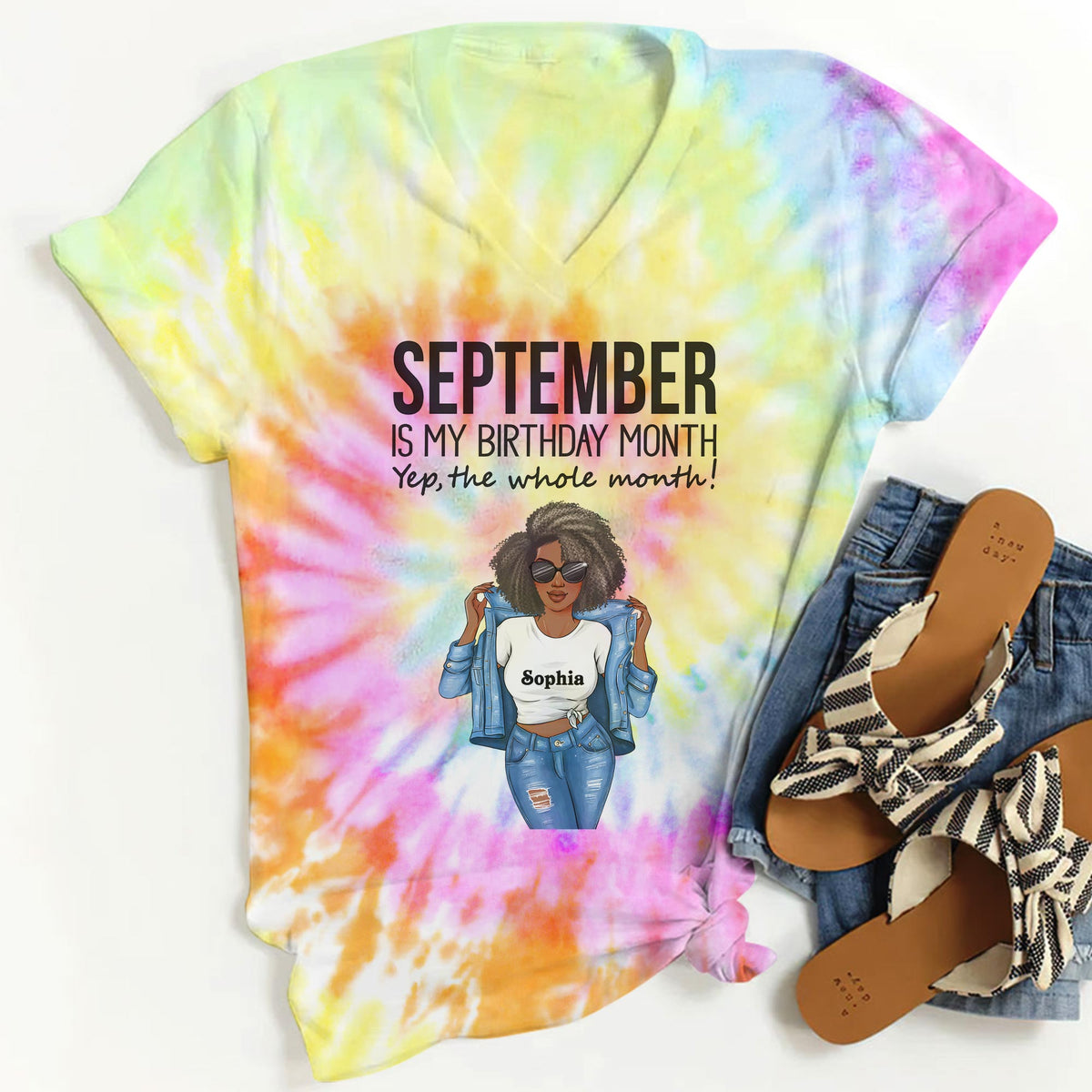 September Birthday Shirt, Custom Birthday Shirt, Queens Born In September, September Birthday Shirts For Woman, September Birthday Gifts, September Is My Birthday Month, Yep The Whole Month-YPT-HCT