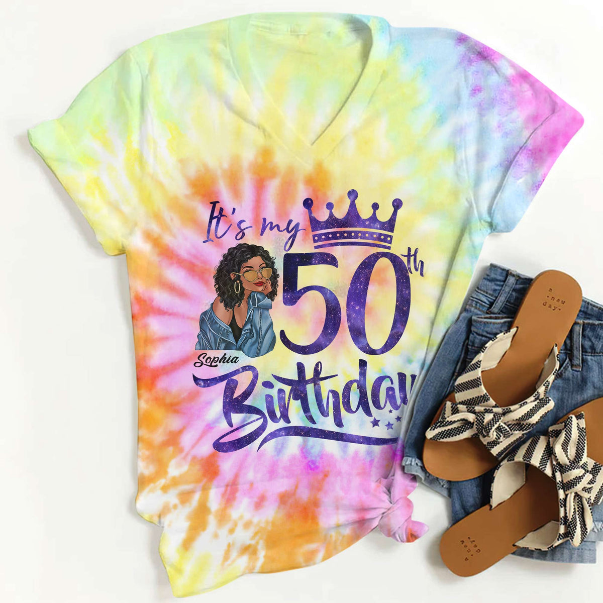 50th Birthday Shirts, Custom Birthday Shirts, Turning 50 Shirt, Gifts For Women Turning 50, 50 And Fabulous Shirt-YPT-HCT