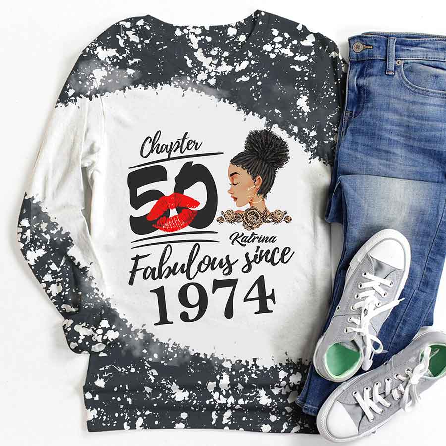 Chapter 50, Fabulous Since 1974 50th Birthday Unique T Shirt For Woman, Custom Birthday Shirt, Her Gifts For 50 Years Old , Turning 50 Birthday Cotton Shirt - YPT-HCT