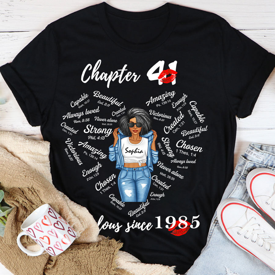 Chapter 41, Fabulous Since 1985 41st Birthday Unique T Shirt For Woman, Her Gifts For 41 Years Old , Turning 41 Birthday Cotton Shirt-TLQ