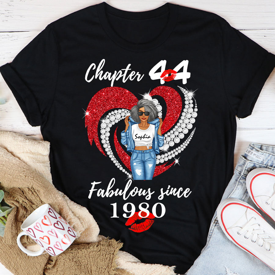Personalised 44th Birthday Gifts, 1980 T Shirt, Gift Ideas 44th Birthday Woman - TLQ
