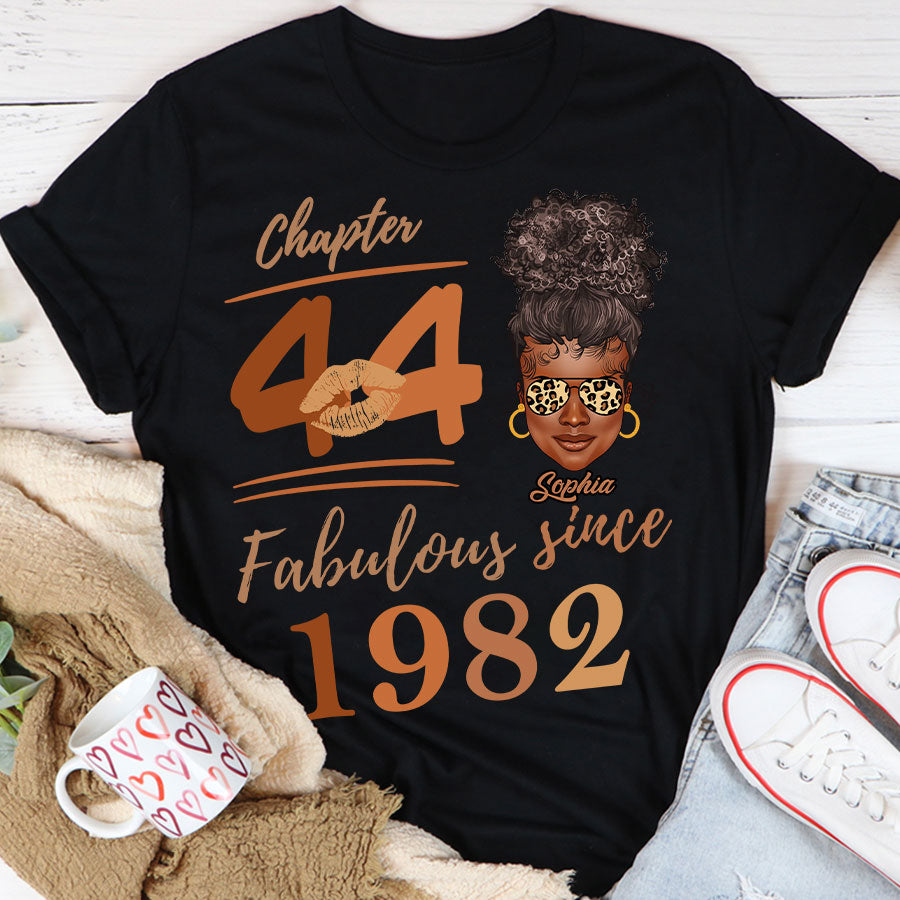 Chapter 44, Fabulous Since 1982 44th Birthday Unique T Shirt For Woman, Her Gifts For 44 Years Old , Turning 44 Birthday Cotton Shirt TLQ