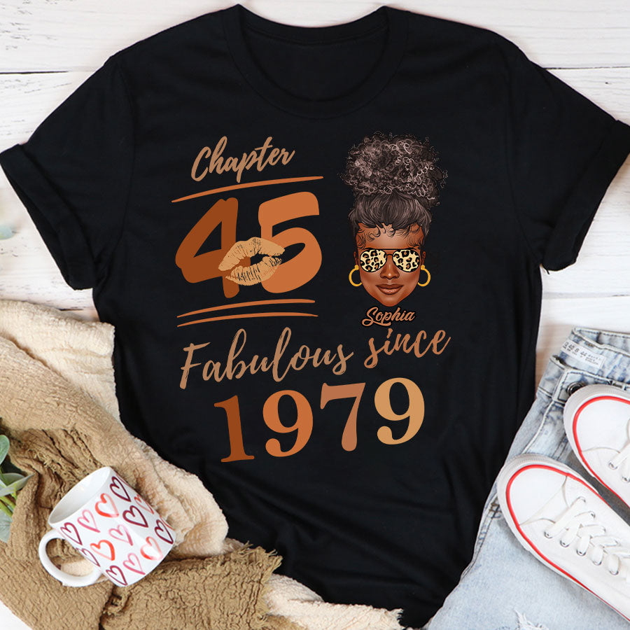 Chapter 45, Fabulous Since 1979 45th Birthday Unique T Shirt For Woman, Her Gifts For 45 Years Old , Turning 45 Birthday Cotton Shirt TLQ