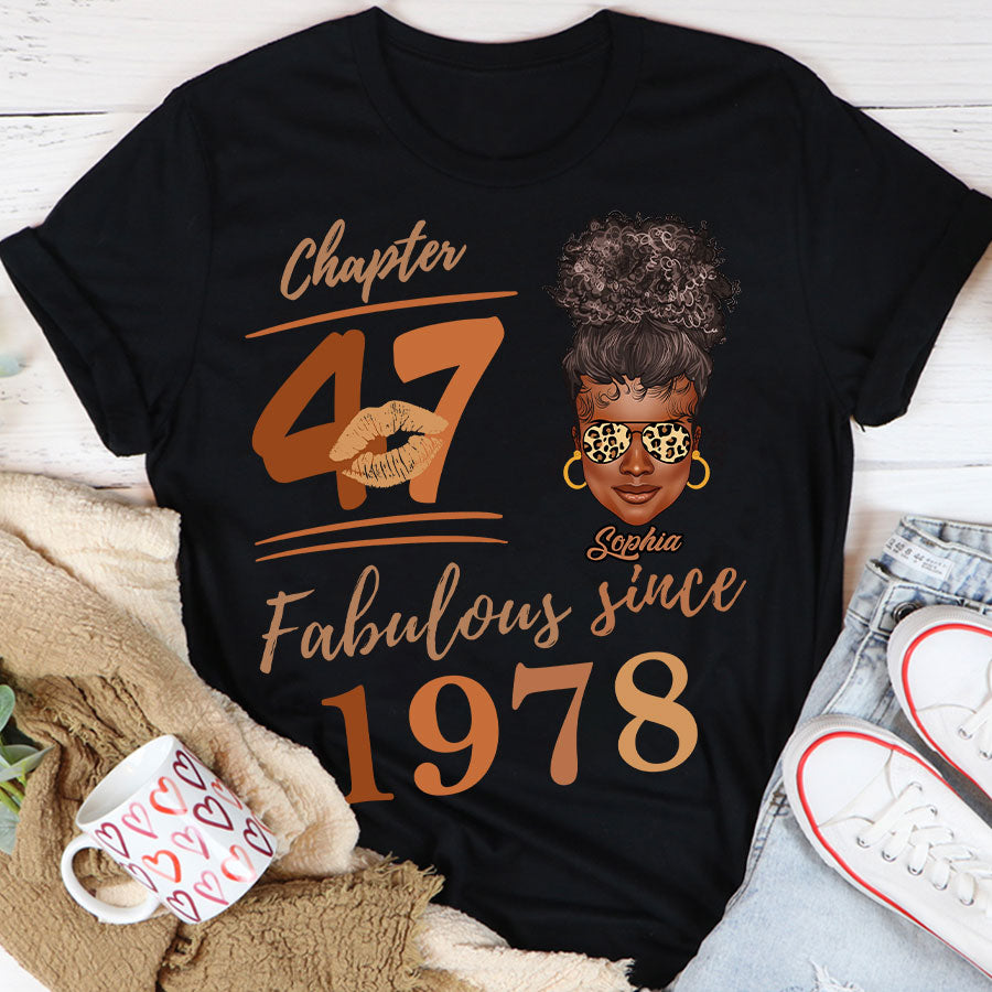 Chapter 47, Fabulous Since 1978 47th Birthday Unique T Shirt For Woman, Her Gifts For 47 Years Old , Turning 47 Birthday Cotton Shirt TLQ