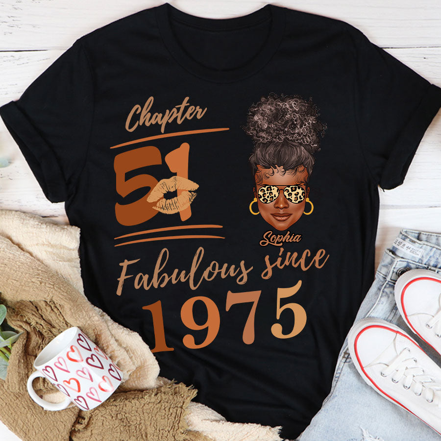 Chapter 51, Fabulous Since 1975 51st Birthday Unique T Shirt For Woman, Her Gifts For 51 Years Old , Turning 51 Birthday Cotton Shirt TLQ