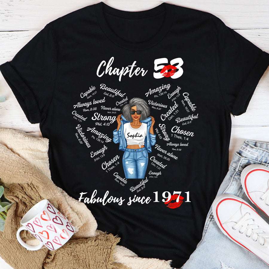 Chapter 53, Fabulous Since 1971 53rd Birthday Unique T Shirt For Woman, Her Gifts For 53 Years Old , Turning 53 Birthday Cotton Shirt-TLQ