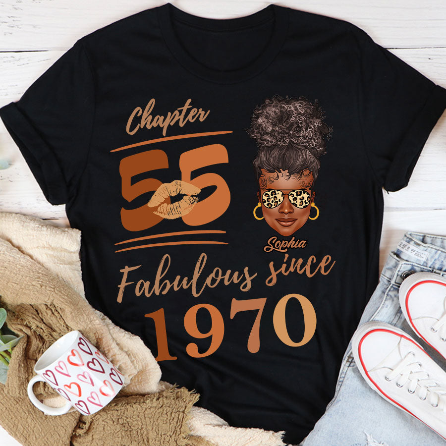 Chapter 55, Fabulous Since 1970 55th Birthday Unique T Shirt For Woman, Her Gifts For 55 Years Old , Turning 55 Birthday Cotton Shirt TLQ
