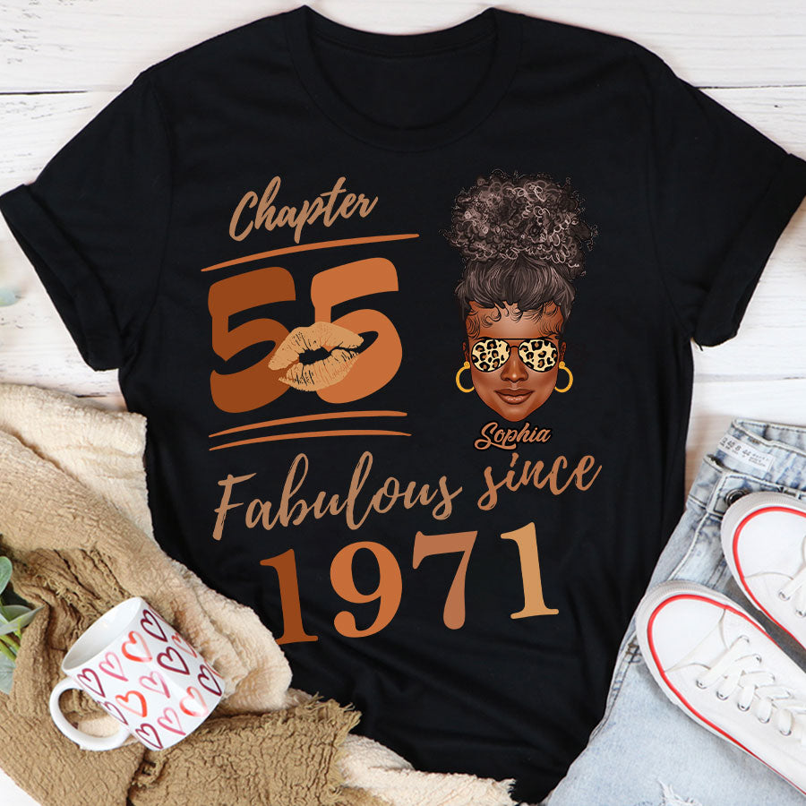 Chapter 55, Fabulous Since 1971 55th Birthday Unique T Shirt For Woman, Her Gifts For 55 Years Old , Turning 55 Birthday Cotton Shirt TLQ