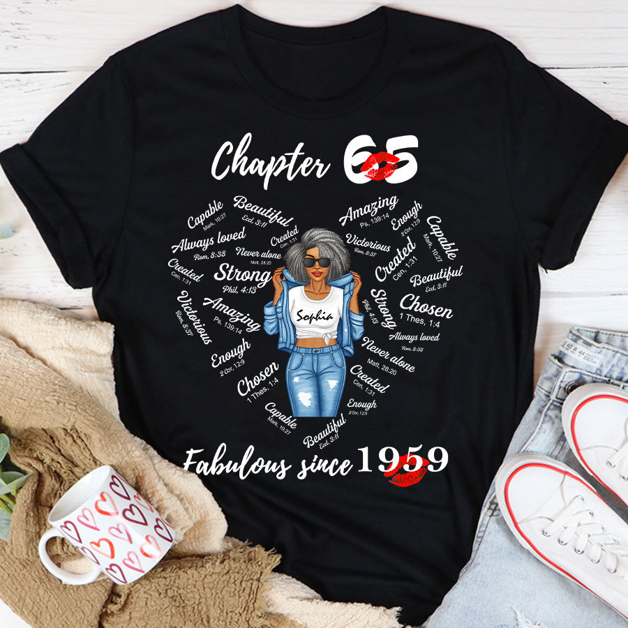 Chapter 65 Fabulous Since 1959 65th Birthday Unique T Shirt For Woman, Her Gifts For 65 Years Old , Turning 65 Birthday Cotton Shirt-TLQ