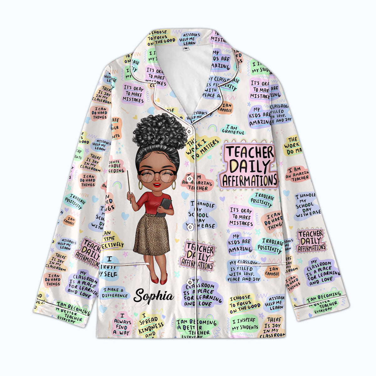 Personalized Women's Pajama Set, Gift For Teacher - Love Teacher Life Gift