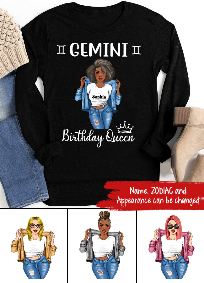 Personalized Birthday Shirts, Zodiac T Shirt, Zodiac Signs Shirt, Gemini Birthday T Shirt, Custom Birthday Gifts