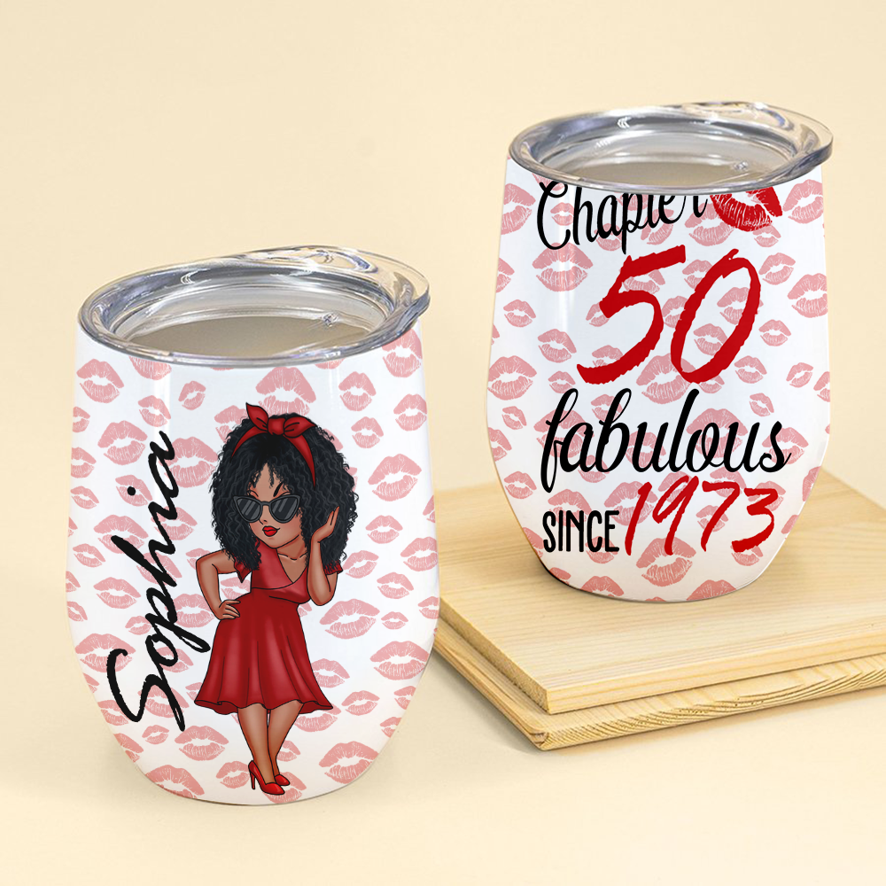 Personalized 50th Birthday Gifts, Fifty Tumbler, Personalized Wine Tumbler - 50th Gift Ideas For Her