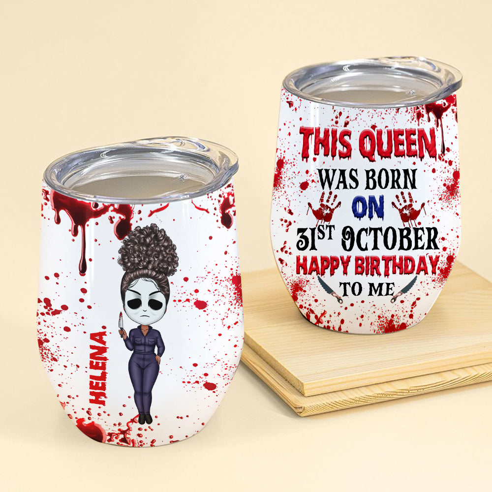 Personalized Wine Tumbler - Birthday Gift For October Queen, October birthday gifts, October Birthday Gift idea For Her