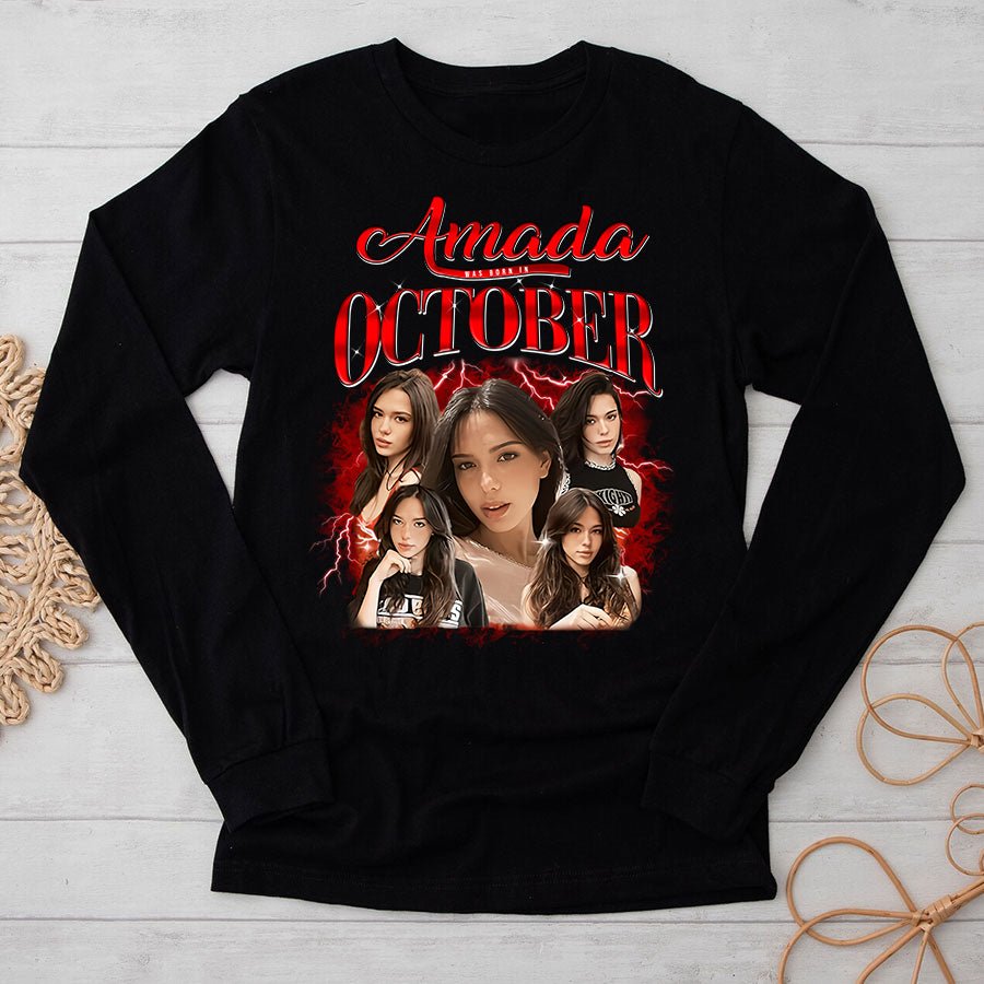 Custom October Birthday Shirt For Woman, Queens are Born In October Gifts, Melanin Afro Woman Shirt, Black Girl Tee, Afro Queen Gift-YPT-TLQ