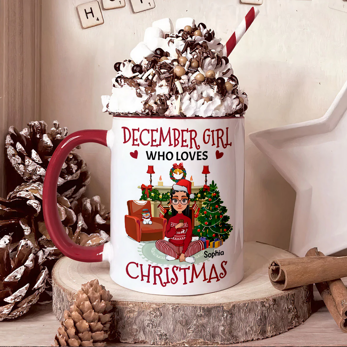 December birthday mug, Personalized birthday mug, customized mug for birthday, happy birthday personalized mug