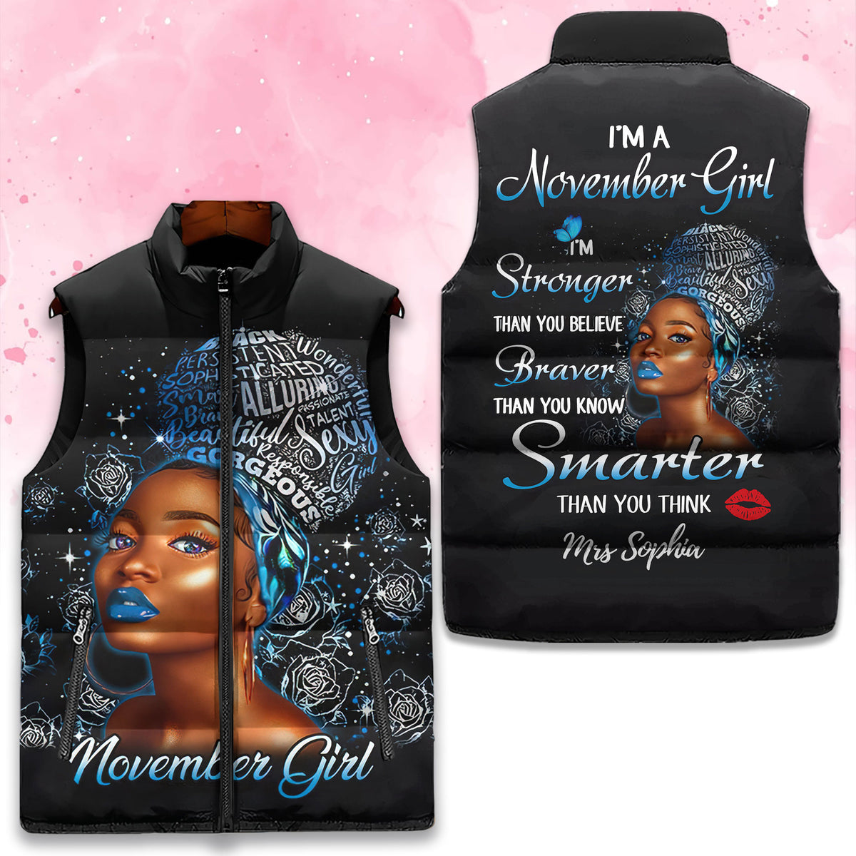 Puffer Vest - Personalized November Birthday Month, Gift Ideas For November Birthday For Girls