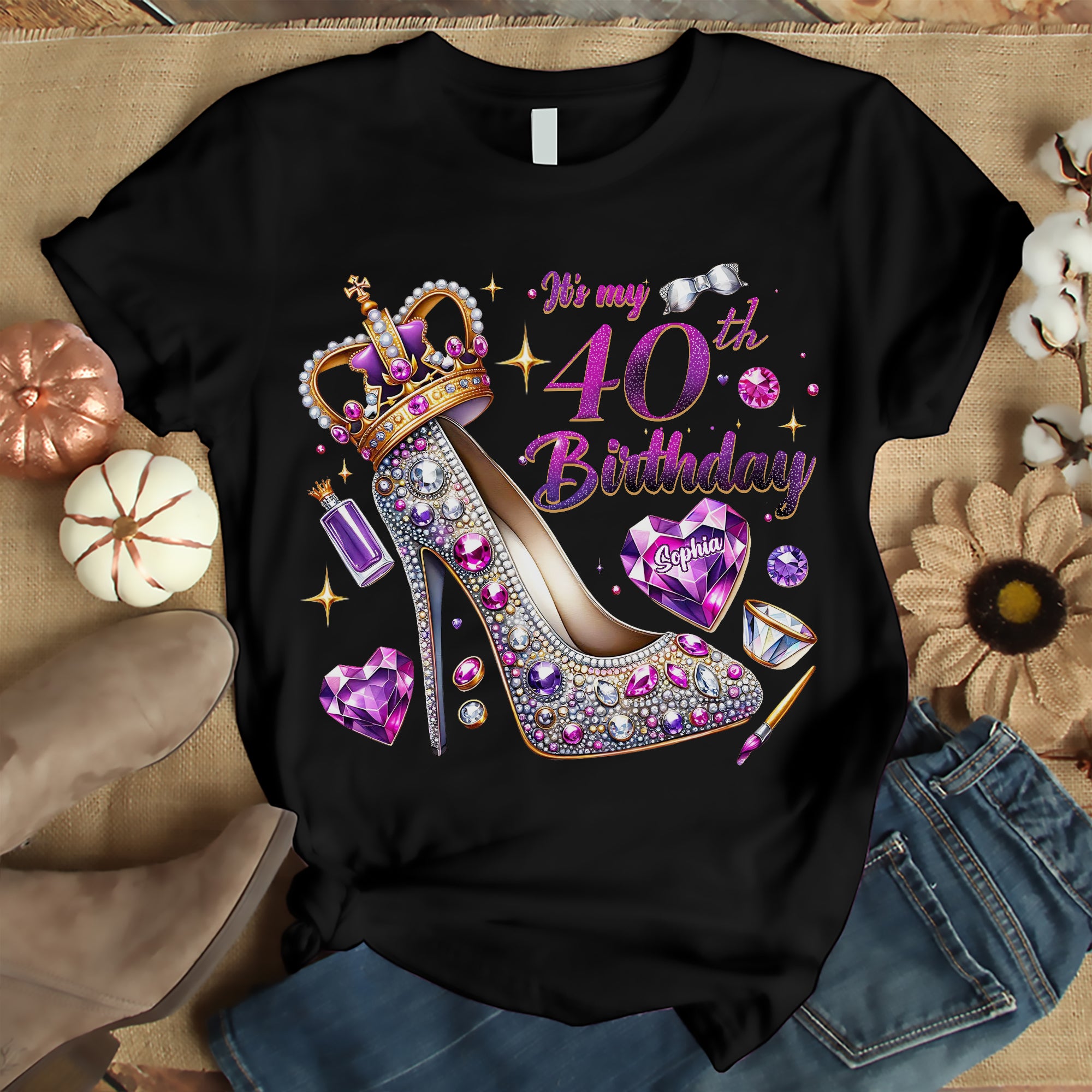 40th Birthday Shirts, Custom Birthday Shirts, Turning 40 Shirt, Gifts For Women Turning 40, 40 And Fabulous Shirt, 40th Birthday Shirts For Her-YPT-ALK