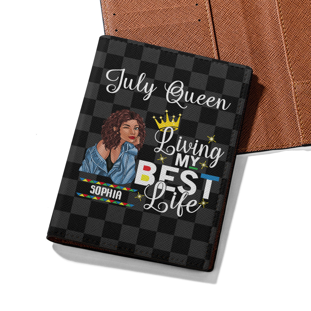 Personalized Passport Cover, customized gifts for July Girls, Living my best life, Best Gift For Friend, July  Girls