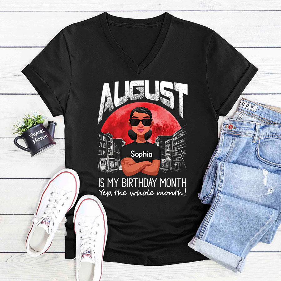 Custom Birthday Shirt, Queen was born In August, August Birthday Shirts For Woman, August Birthday Gifts, August Is My Birthday Month