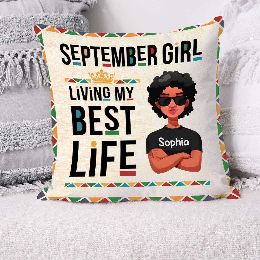 Personalized Pillow - Custom Birthday Gifts For September Girls, September Pillow, September Girl Birthday Gift