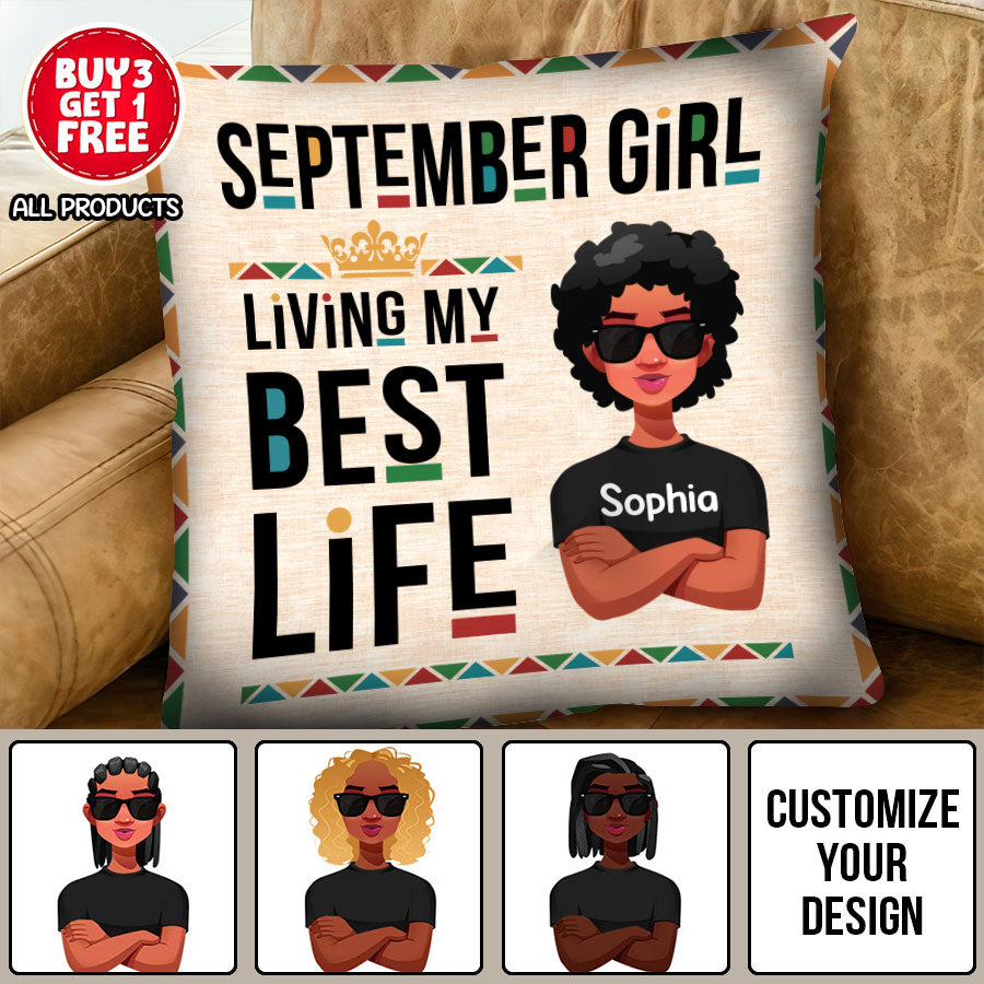 Personalized Pillow - Custom Birthday Gifts For September Girls, September Pillow, September Girl Birthday Gift