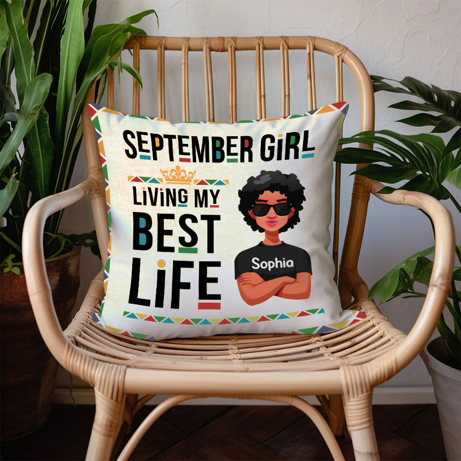 Personalized Pillow - Custom Birthday Gifts For September Girls, September Pillow, September Girl Birthday Gift