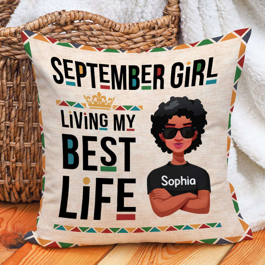 Personalized Pillow - Custom Birthday Gifts For September Girls, September Pillow, September Girl Birthday Gift