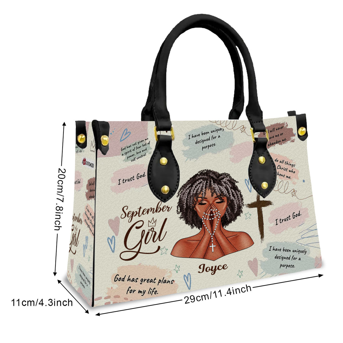 Personalized Leather Bag - Birthday, Handbag Personalized, Custom Birthday Gift, Queens Are Born In September