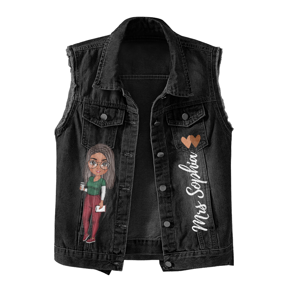 Premium Log Denim Vest - Gift For Women, Denim Vest Nurse, Nurse Gift Idea