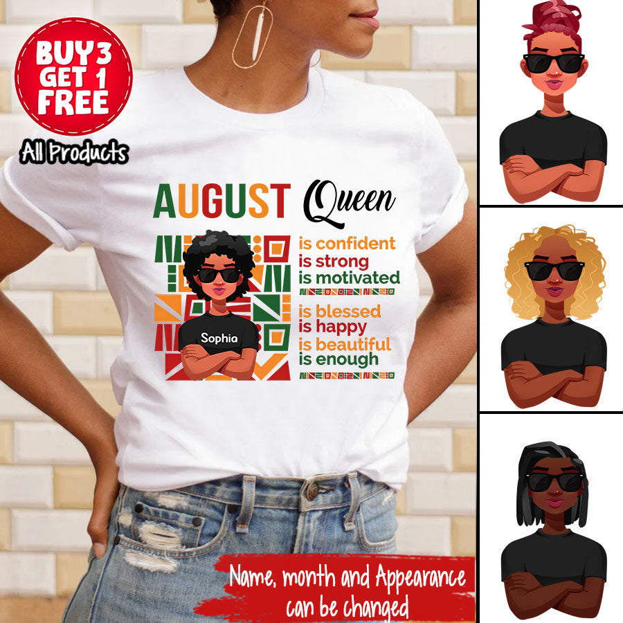 August Birthday Shirt, Custom Birthday Shirt, Queen Was Born In August, August Birthday Shirts For Woman, August Birthday Gifts