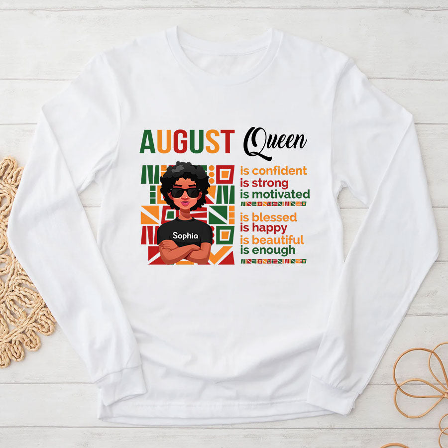 August Birthday Shirt, Custom Birthday Shirt, Queen Was Born In August, August Birthday Shirts For Woman, August Birthday Gifts
