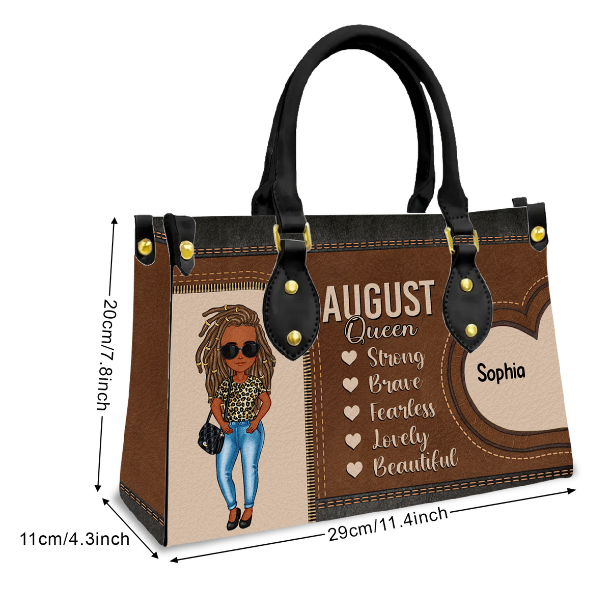 Personalized Leather Bag - August Birthday Gifts For August Queens, Queen Was Born In August