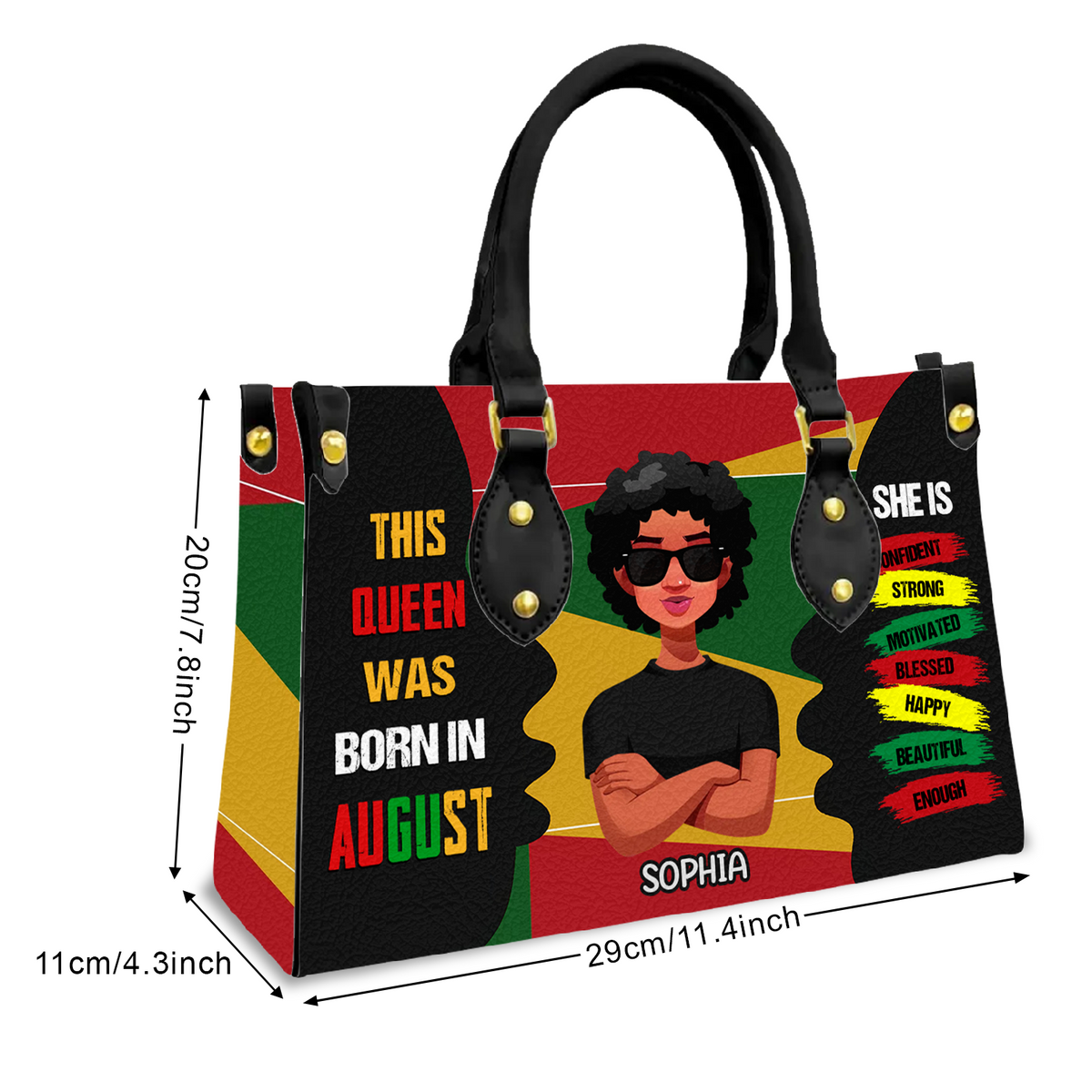 Personalized Leather Bag - August birthday gifts for August Queens, Queen Was Born In August