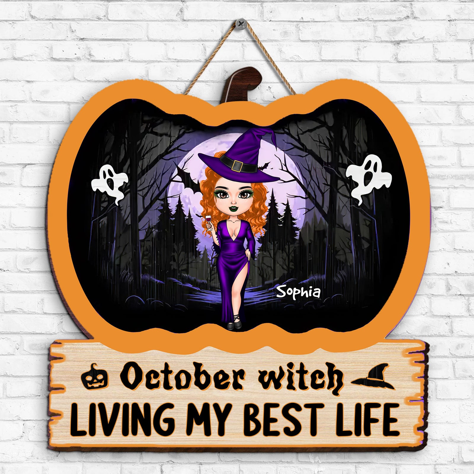 Custom October Birthday Door Sign, Queens Are Born In October Gifts, Halloween Door Sign