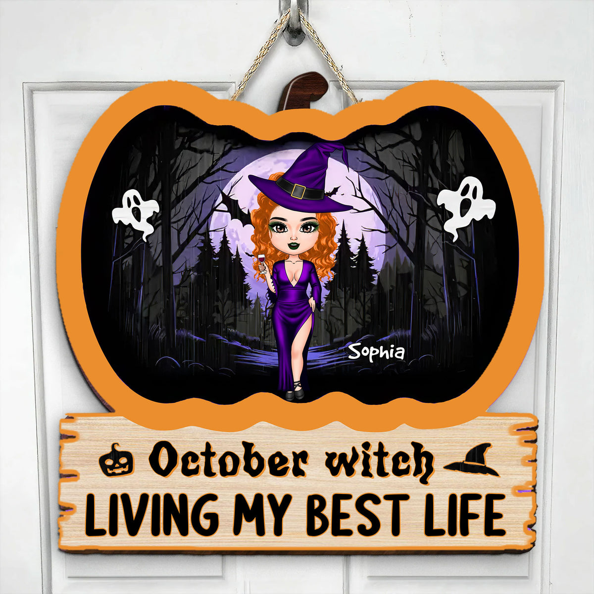 Custom October Birthday Door Sign, Queens Are Born In October Gifts, Halloween Door Sign