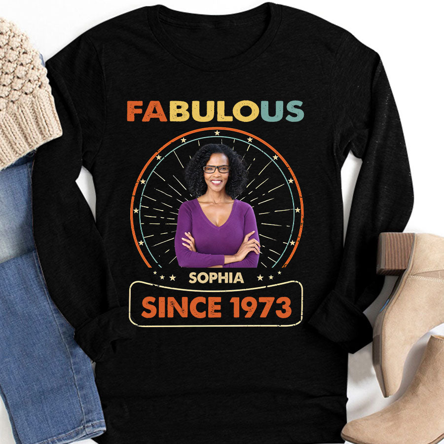 50th birthday shirts for her, Personalised 50th birthday gifts, 1973 t shirt, 50 and fabulous shirt, 50th birthday shirt ideas, gift ideas 50th birthday woman