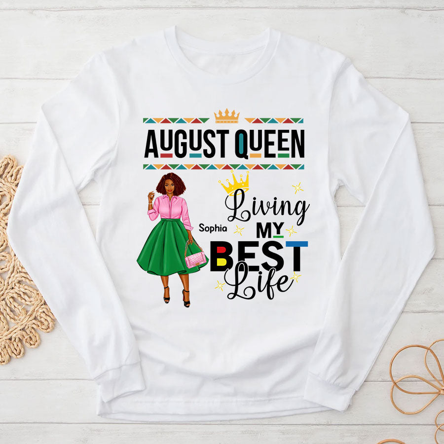 Custom Birthday Shirt, August Birthday Shirts For Woman, August Birthday Gifts, Living my best life