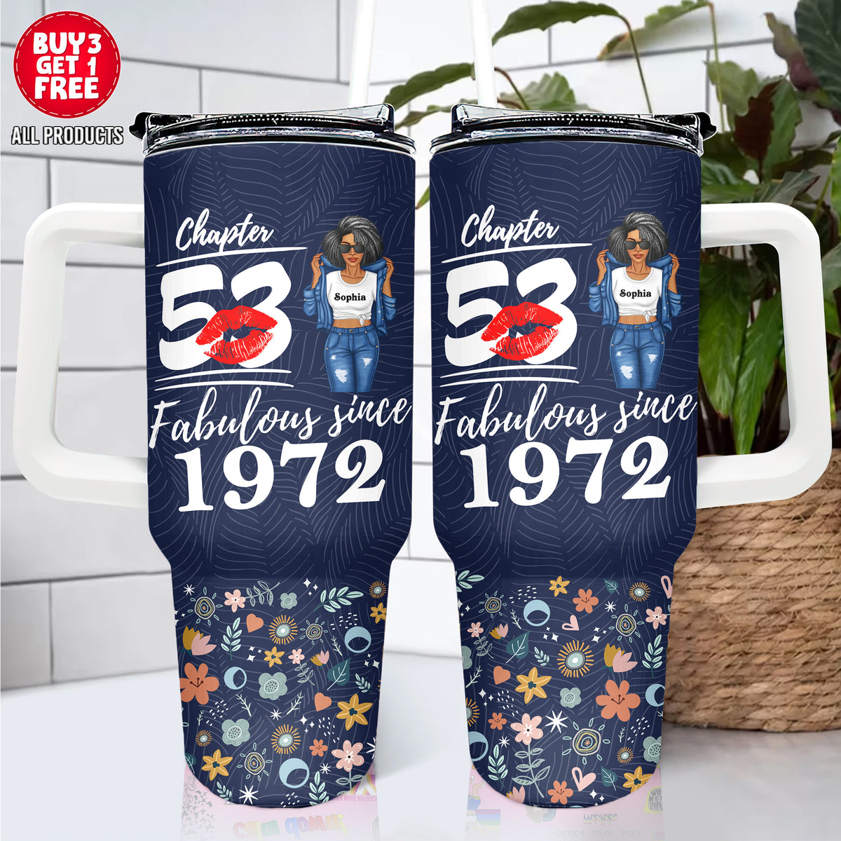 Personalized Tumbler With Straw, Gift Ideas 53rd Birthday Woman-ALK