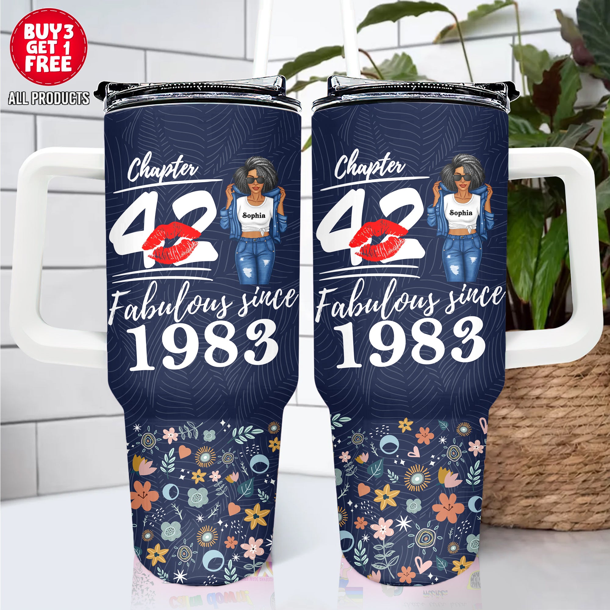 Personalized Tumbler With Straw, Gift Ideas 42nd Birthday Woman-ALK