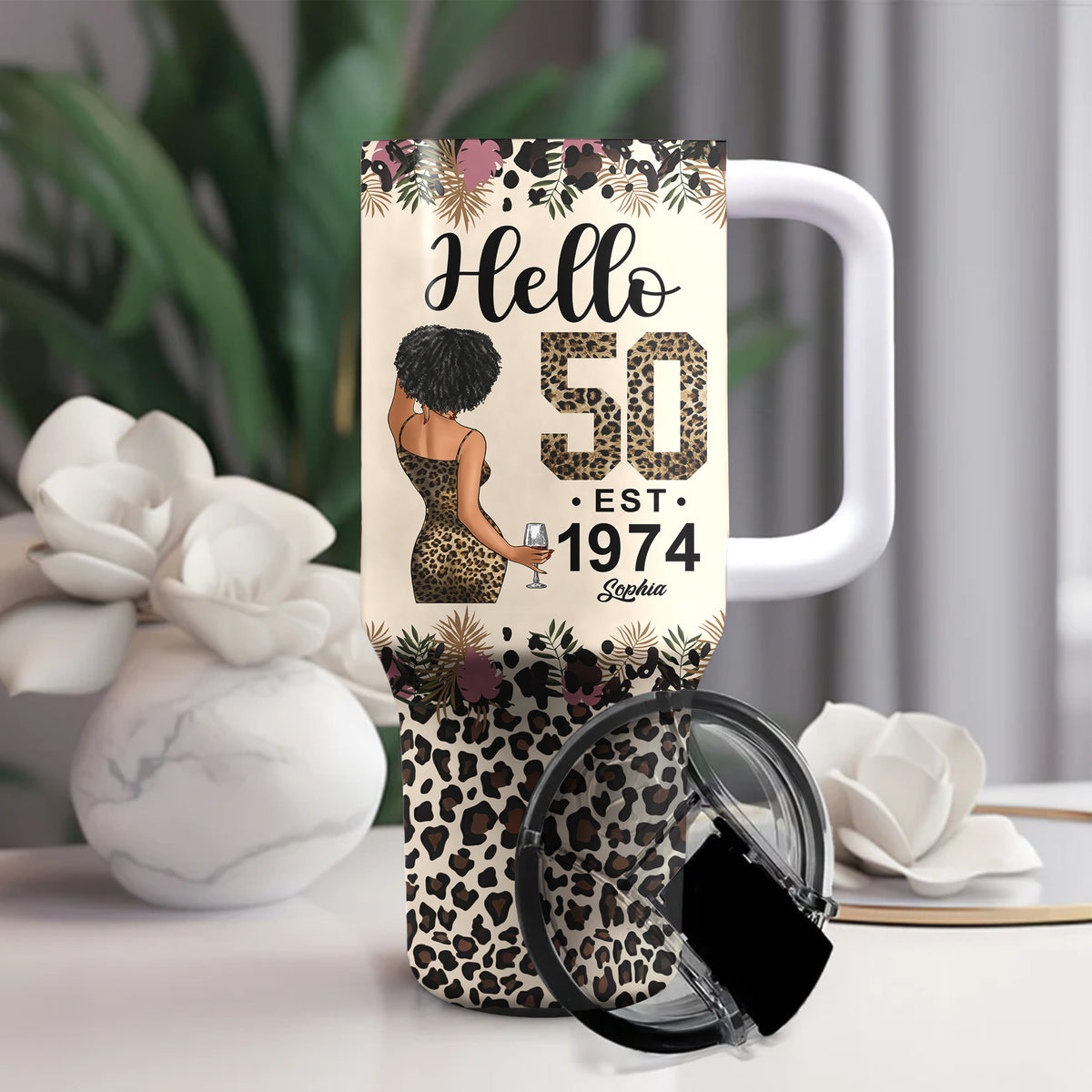 Personalized Tumbler With Straw, Gift Ideas 50th Birthday Woman-HMT
