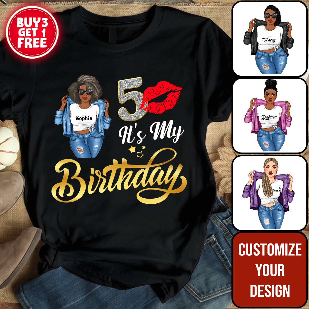 Personalized 50th Birthday Unique T Shirt For Woman, Custom Birthday Shirt, Her Gifts For 50 Years Old , Turning 50 Birthday Cotton Shirt-YPT-ALK