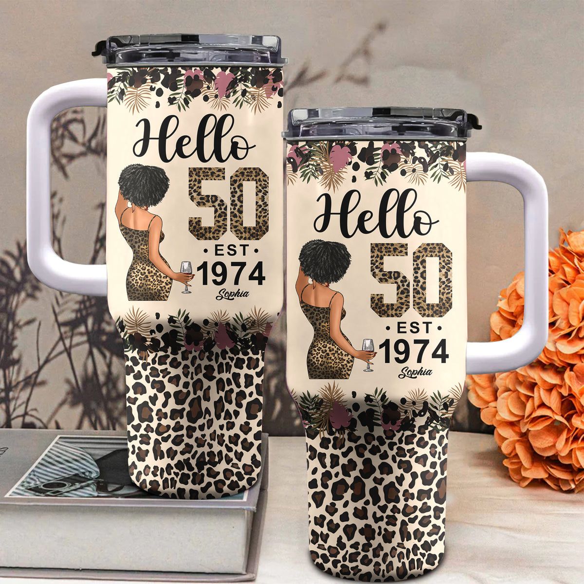 Personalized Tumbler With Straw, Gift Ideas 50th Birthday Woman-HMT