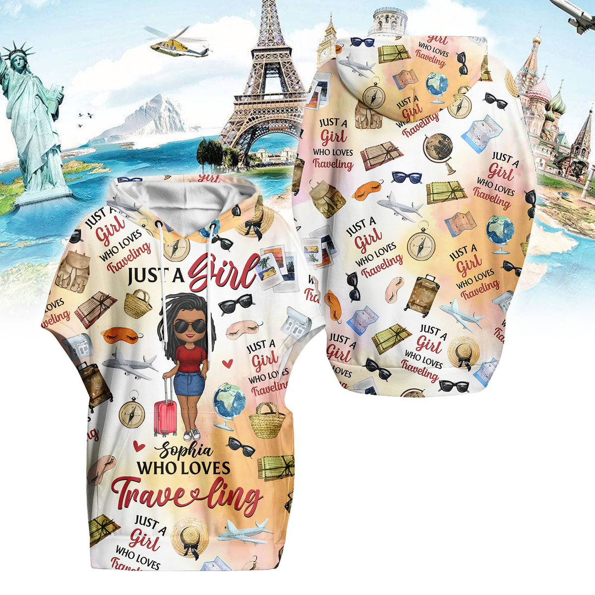 Women's Knitted Fleece Cloak With Kangaroo Pocket- Personalized Gift Ideas For Travel Lovers